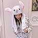 Topwon Cute Plush Bunny Hat Rabbit Cap - Ears Popping Up When Pressing The Paws (Bunny Hat) White