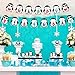 48 PCS Penguin Party Supplies Happy Birthday Banner Walking Penguin Balloons Cake Toppers for Birthday Party, Baby Shower Decorations