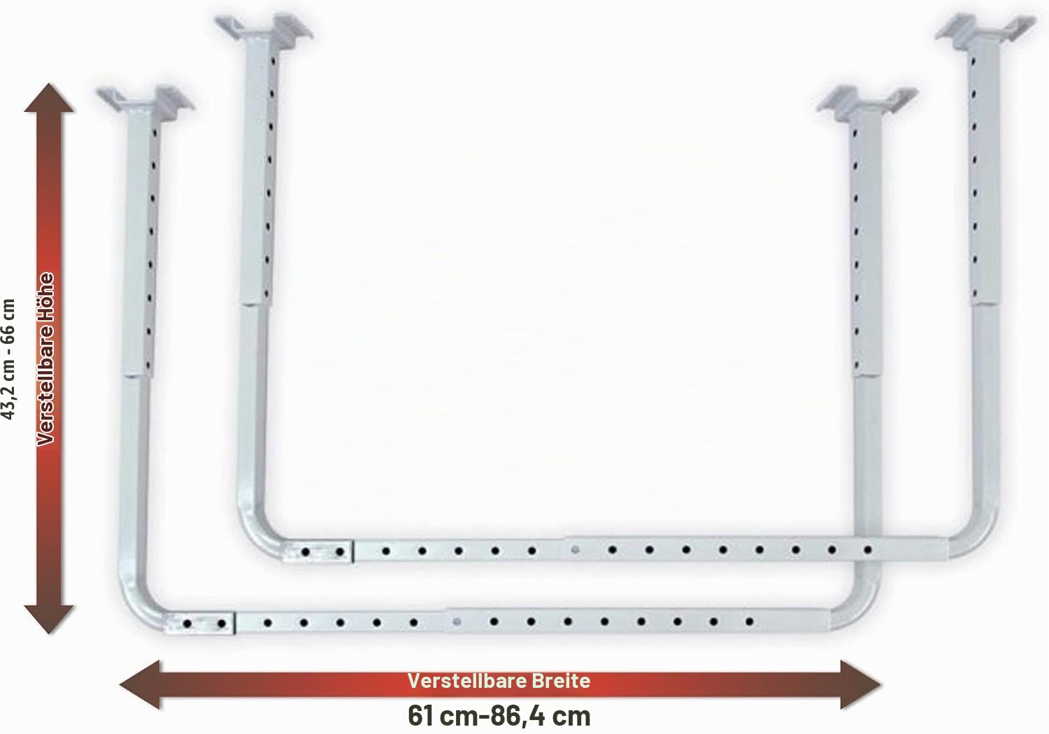 HyLoft 80842-10 83,8 cm x 86,4 cm Verstellbare Garagen-Deckenhalterung, Aufbewahrungsregal-Set, Garagenüberkopf-Halterung, Weiß