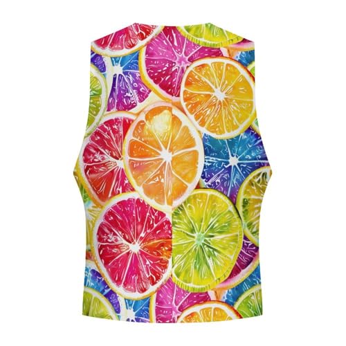 Colorful Lemon Fruit Novelty Men's Suit Vest Casual Formal Dress Vests Business Waistcoat4