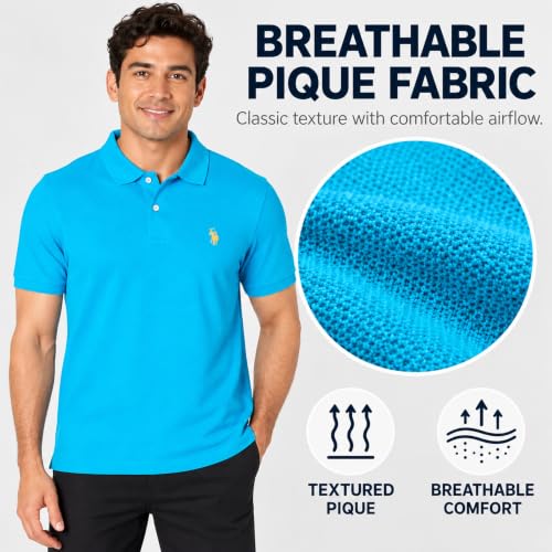 Image of U.S. POLO ASSN. Men Cotton Regular Fit Solid Polo With Small Pony