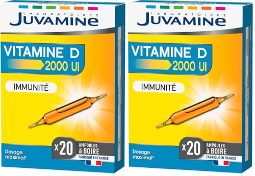 Vitamine D 2000 UI Juvamine Immunité | Lot de 2 boites de 20 ampoules