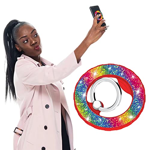 Romsea Magnetic Ring Holder Grip Compatible With For Magsafe For Iphone 14 13 12,Removable For Wireless Charging,Collapsible Kickstand,Rainbow #TOP3
