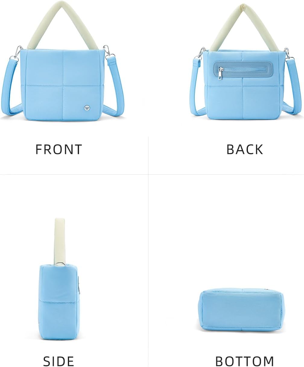 WESTBRONCO Small Puffer Crossbody Bags for Women Mini Tote Bag, Puffy Nylon Shoulder Purse, Womens Quilted Handbags - Image 8