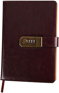 日記帳 秘密ノート ロックパスワード 手帳 A5 ノート おしゃれ カード収納 名刺写真収納 交換可能なノート 持ち運び便利オフィス用品 文房具 進学 誕生日 プレゼント ギフト高級 防水 PU革製(コーヒー)