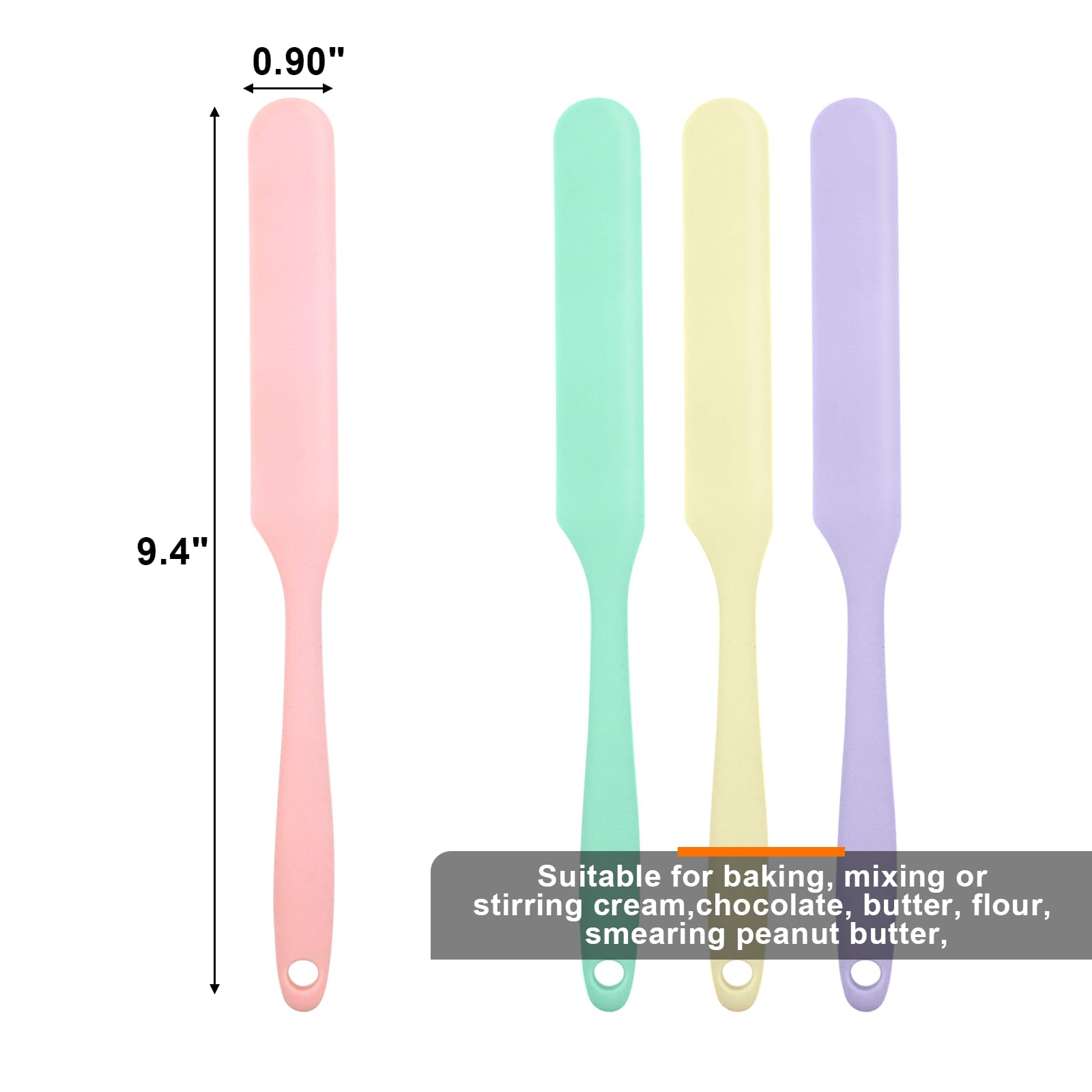 4 Pcs Silicone Jar Spatulas, Non-Stick Heat Resistant Cake Cream Spatulas Set, 9.8 inch Cake Cream Butter Spatulas(4 colors?