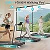Decorcn Walking Pad Treadmill for Home Foldable, 5 in 1 Treadmills with App Compatible, 10KM/H Under Desk Walking Pads with 7% Incline, Running Machine, Magnetic Remote Control