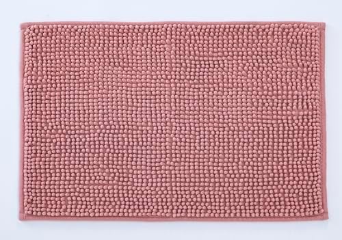Home Beyond & HB design - Chenille Bath Rug Mat - Super Soft Non-Slip Absorbent Quick Dry Machine Washable Bathroom Mat,16x24-Inch, Mauve - 5