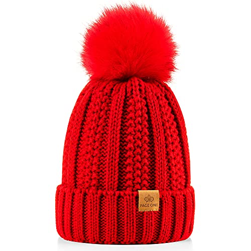 PAGE ONE Womens Winter Thick Cable Knit Beanie...