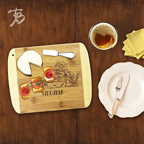 Image of Totally Bamboo A Slice of Life Virginia Engraved Map Cutting Board