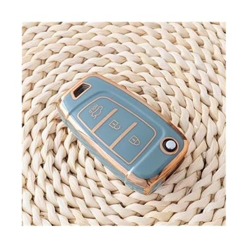 Coque TPU pour clé Hyundai Tucson Sonata Elantra I40 protection grise