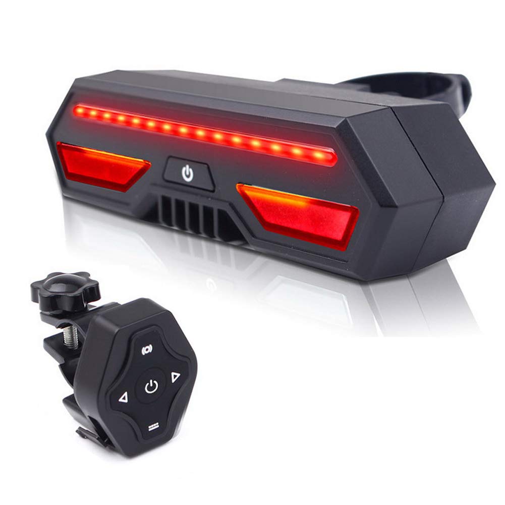 Aolyty Bicycle Tail Light USB Rechargeable, Wireless Ultra Bright 3 Warning Modes IPX4 Waterproof Safety Cycling Rear Turning Light Remote Control