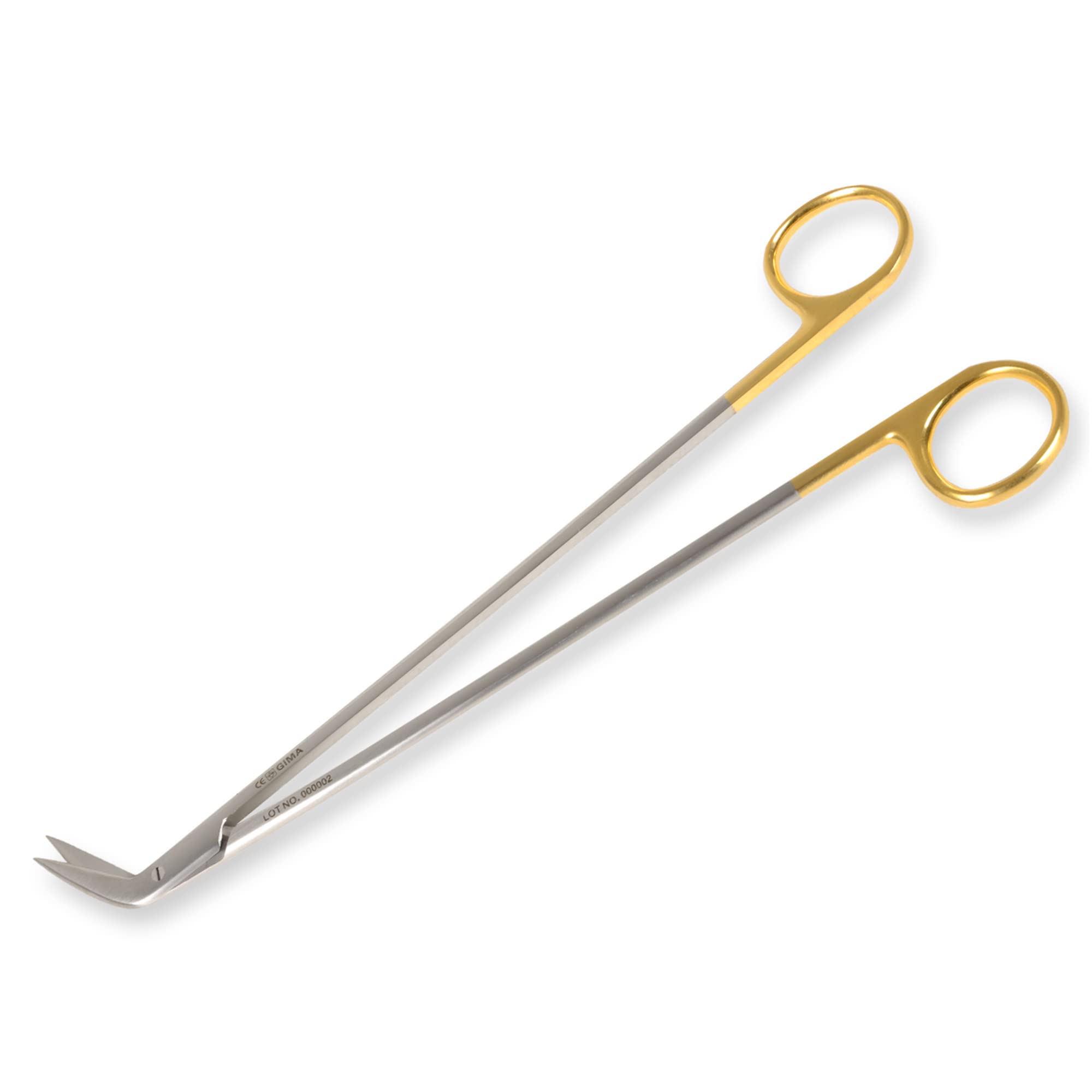 Gima - Forbici Debakey Potts Smith, Misura 23 cm ang. 60°, Carburo di Tungsteno e Acciaio Inox, Linea Gold, 1 pezzo