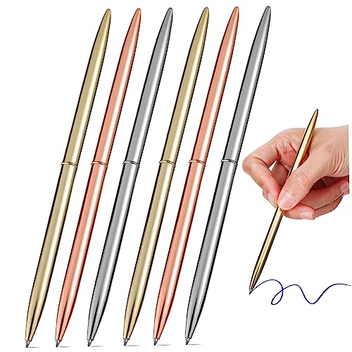 Stylos à bille métalliques fins Ciieeo dorés : fournitures de bureau et école