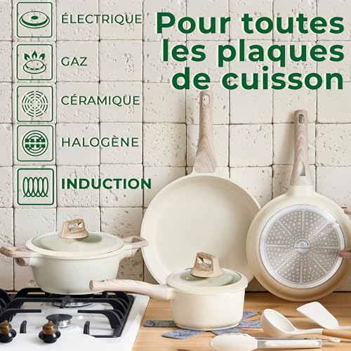 Casseroles Jl-36 Jl-33 (blanc), 28cm, 24cm, 20cm, 16cm – Image 6