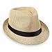 Produktbild Schramm® Fedora Hut für Damen und Herren Panamahut mit Stoffband Sonnenhut in 5 Umfang 56-58cm 100% Polyester Gangster-Hut Trilby-Look, Farbe:beige