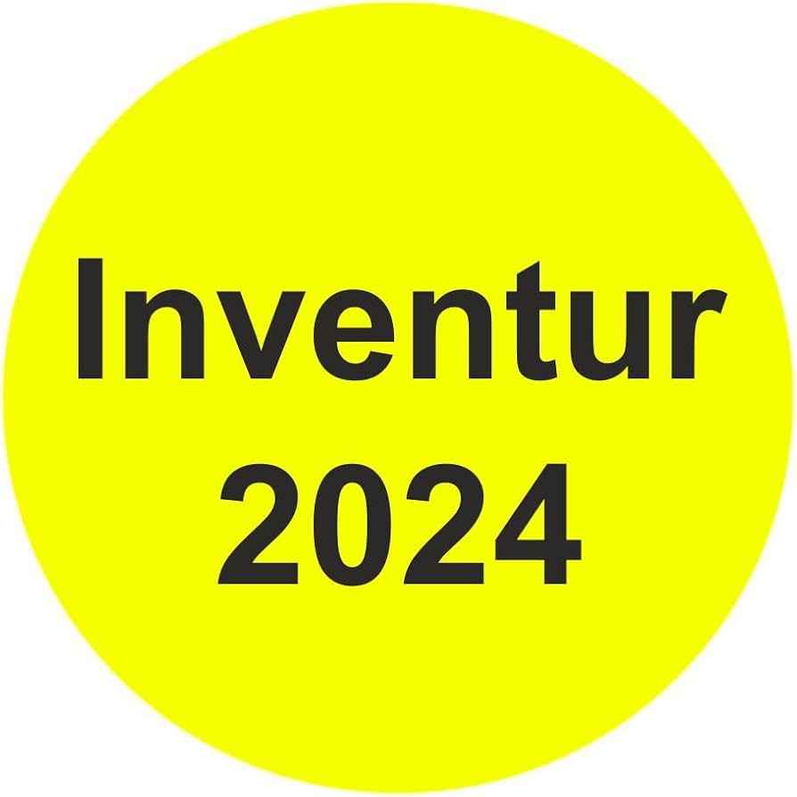 Inventuretiketten 2024 – 1000 Stück, Rot, Permanent, 50 Mm Durchmesser, „Inventur 2024 Gezählt“