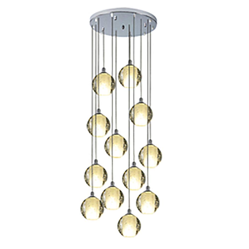 Tfgajkkkkk ルーの G4 Scandinavian Rotating Staircase Long Chandelier Simple Modern Staircase Chandelier For Villa Club Living Room Dining Room Lighting-Silver Misarrangement 6 (Silver Misarrangement 12)
