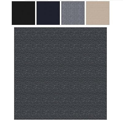 10Pcs Peel and Stick Carpet Tiles for Floor 12-Inch Self Adhesive Squares Carpet Floor Tile DIY Flooring for Office,Kitchen, Dining Room, Bedrooms & Bathrooms (Dark Gray)