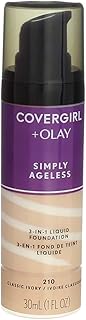 Sponsored Ad - COVERGIRL+Olay Simply Ageless 3-in-1 Liquid Foundation Classic Ivory, 1 Fl Oz (Pack of 1) (packaging may vary)