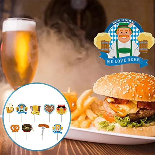 topo de bolo Oktoberfest | Bolo Palhetas Bandeira Oktoberfest Cupcake Topper Palhetas - Topo de cupc