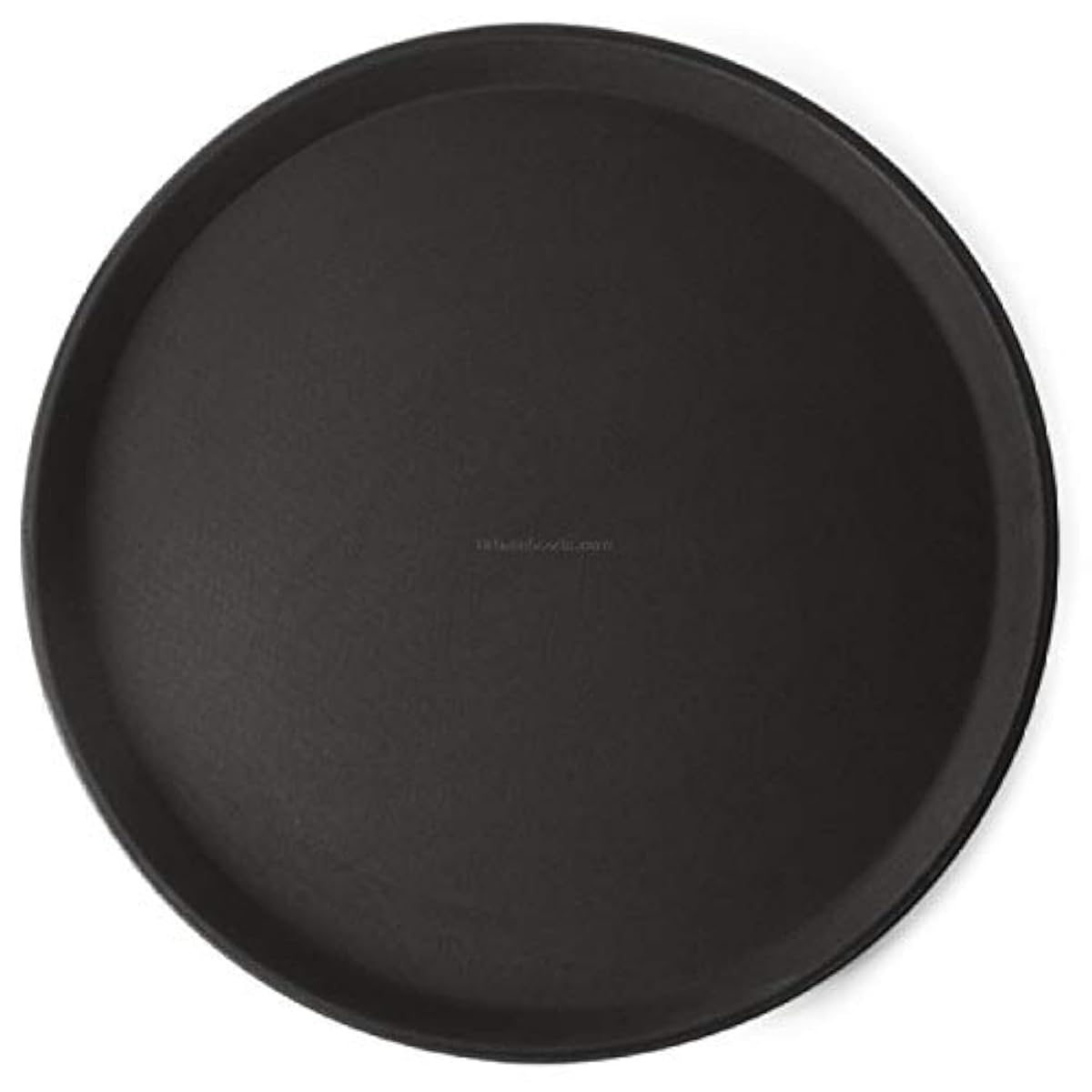 SkyKey Plastic, Rubber Lined Bar Non-Slip Round Tray, 16 Inch - (Iconic Black)
