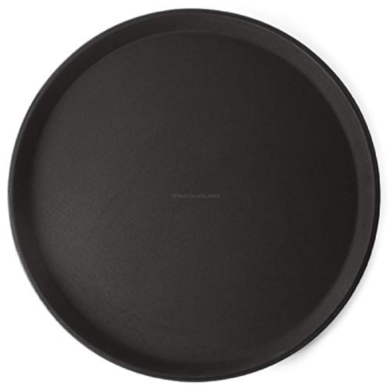 SkyKey Plastic, Rubber Lined Bar Non-Slip Round Tray, 16 Inch - (Iconic Black)