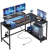 Amazon | Bestier ゲーミングデスク l字デスク コンセント付き USB-C