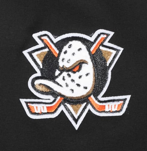 Pro Standard Womens NHL Anaheim Ducks Classic Chenille Short Sleeve Boxy Tee Black XS by Pro Standard - Image 4