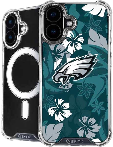 Skinit Phone Case Compatible with MagSafe iPhone 17 - Officially Licensed NFL Philadelphia Eagles Black & White Design