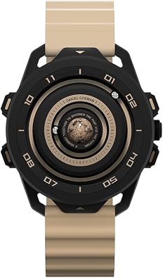 Mens Magnetic Work Watch - Saturn Orbital Astronomy Luminous Dial, 3ATM Waterproof, Durable Copper Case & Silicone Strap, Quartz Movement Khaki-1