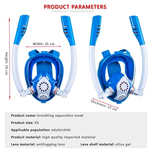MEIKON Snorkel Mask Full Face Anti - Fogging Scuba Diving Mask with Double Tube Mask Free Breathing 180° Panoramic Viewing Anti-Fog Anti-Leak Camera Mount Snorkeling Mask for Children