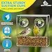Clear Window Bird Feeder - Premium Bird Feeder for Outdoors with Strong Suction Cups with Drain Holes and Large Seed Capacity