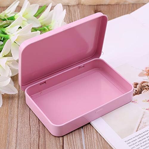 1PCS Pink Organizer Case Small Metal Storage Box-Mini Tin Box-Mini Tin Box with Lid-Mini Tin Box with Hinged Lid-Tea Receive Box-Boxes Jewelry Cardboard-Gift Box for Jewelry-Gift Box Small