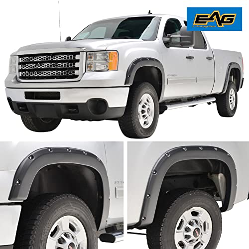 EAG Fender Flare Pocket Style Black Textured Truck 4PCS Fit for 07-14 Sierra 2500 3500
