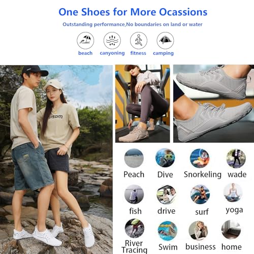 Image of Hike Barefoot Shoes Women Men Pro Water Footwear Wide Toe Box Non-Slip Unisex Athletic Outdoor Running Shoes