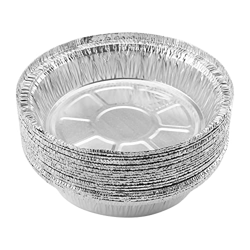 Image of Othmro 20 Pack Aluminum Pans 142mm(Bottom)*185mm(Top) Dia Disposable Foil Pans Cookware Great for Baking, Cooking, Grilling, Serving & Lining Steam Table Trays Chafers