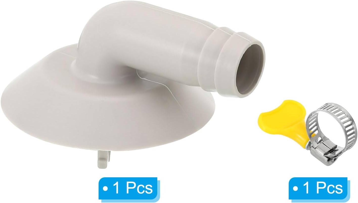 PATIKIL 25mm Air Conditioner Drain Hose Connector, 1 Pcs Universal Drain Connector with Clamp Hoop for Mini-Split Window AC Unit Faucet, White Style 4