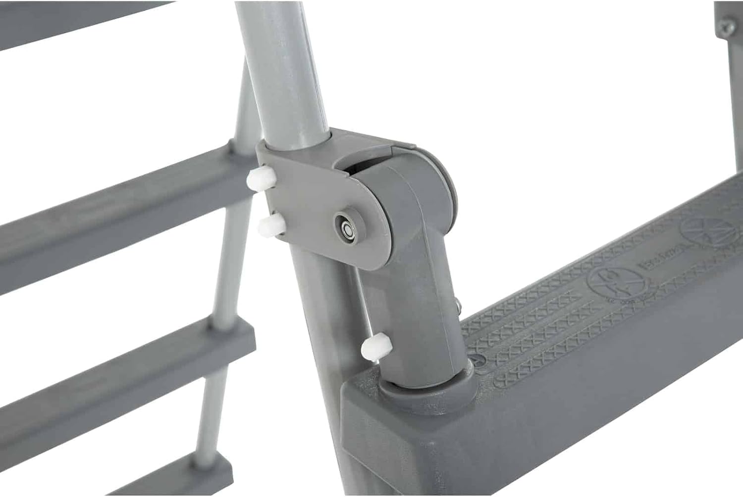 Close-up of a ladder joint and step connection.