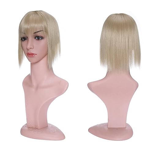 Miniatura 5 de Hairro Clip en la parte superior con flequillo para mujer, pelo sintético, lacio, corto y fino, clip en tupé pequeño con flecos de aire Wispy de 9