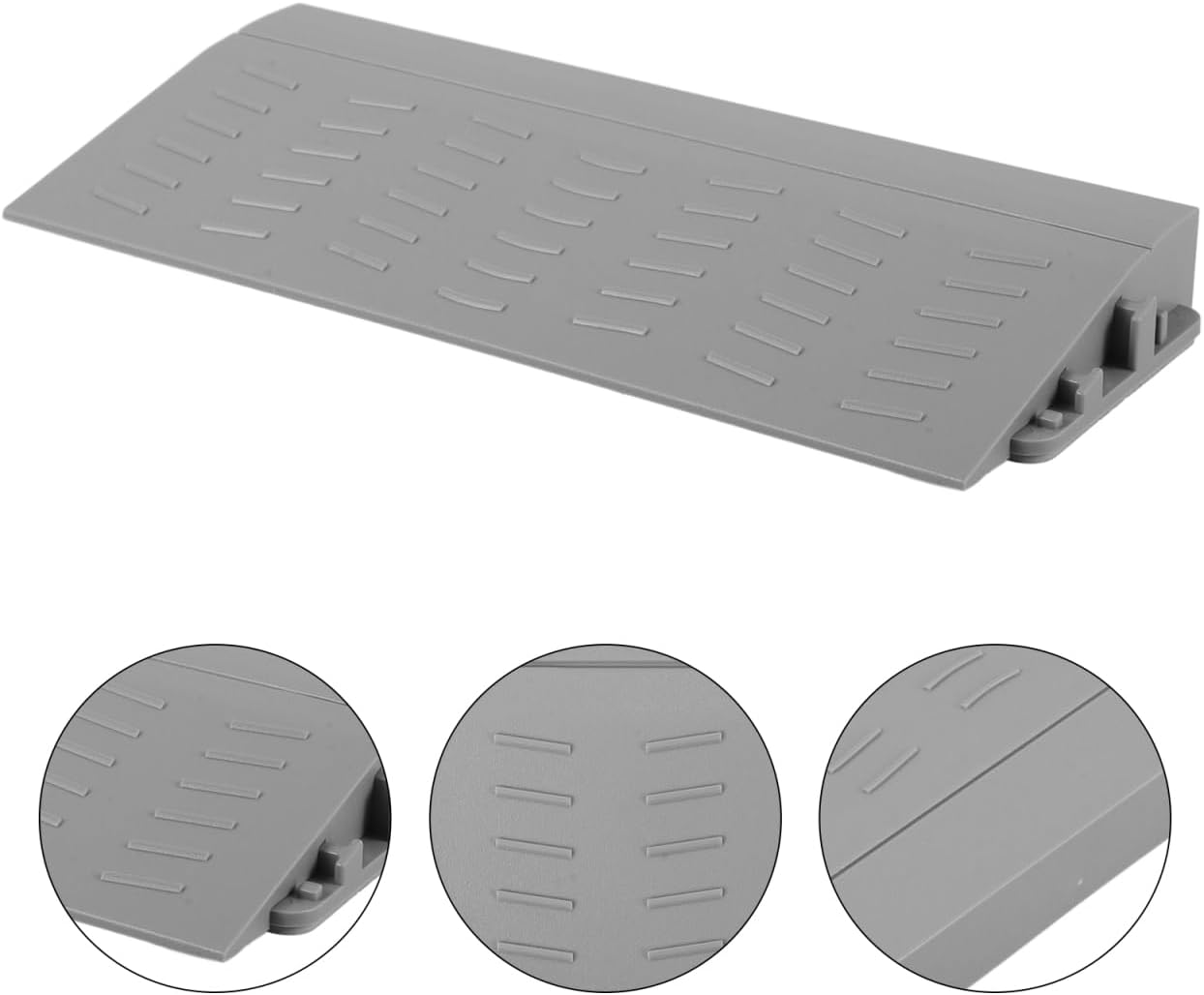 Healeved Threshold Ramp for Doorways - Grey Plastic Step Ramp for Sweeping and Wheelchairs, Solves Curb and Step Obstacles, Easy Installation for Home and Office Use