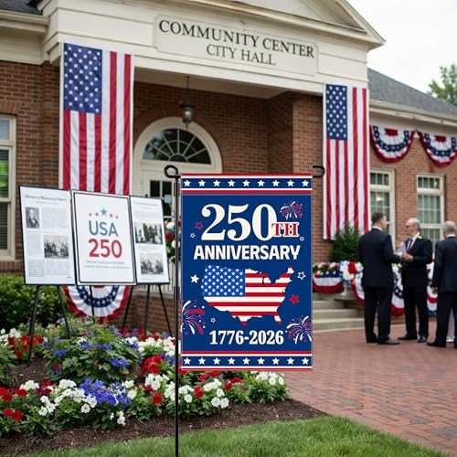 250th Anniversary American Garden Flag, 1776-2026 Commemorative Yard Banner, Double Sided 250 Years Patriotic USA Flag Banner for 4th of July Memorial Day Outdoor Decoration (A Style) by Deloky - Image 7