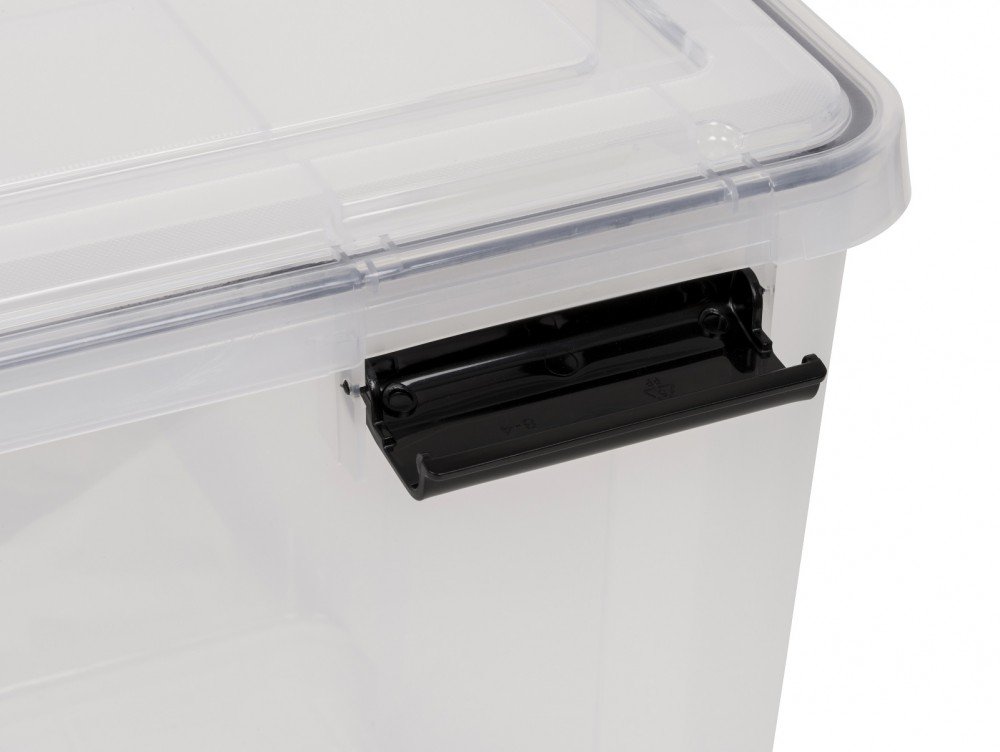 Kreher® 2 Stück Wasserdichte Aufbewahrungsbox mit Deckel, Lagerbox 70 Liter Transparent, 59 x 39 x 38 cm