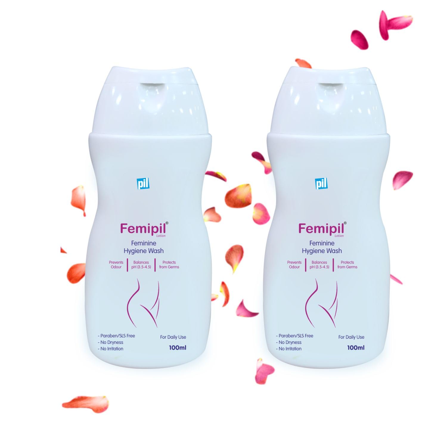 Pil Femipil Lotion | Intimate Wash for Women (100ml,Pack of 2) | Enriched with Vitamin E, Aloevera Extracts & Lactic Acid | Prevents Dryness, Itchiness & Irritation-image-43
