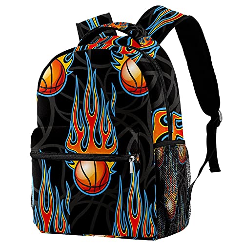 Sac à dos de voyage pour filles et garçons avec porte-bouteille de sport et basket