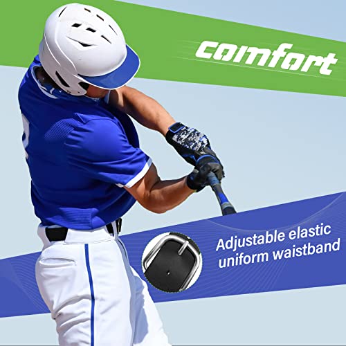 Hercicy 3 Pieces Adult and Youth Baseball Softball Uniform Belts, Adjustable Size Uniform Belt (Black, Adult)