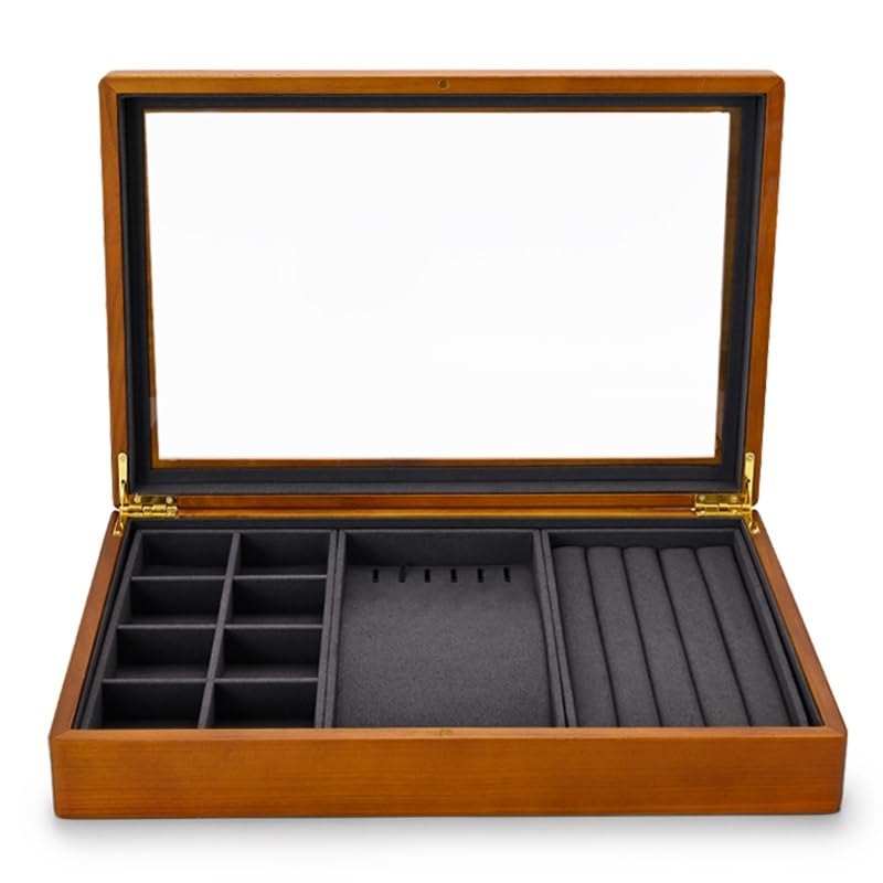 Organisateur de bijoux pour coiffeuse boîte de rangement bois massif design B
