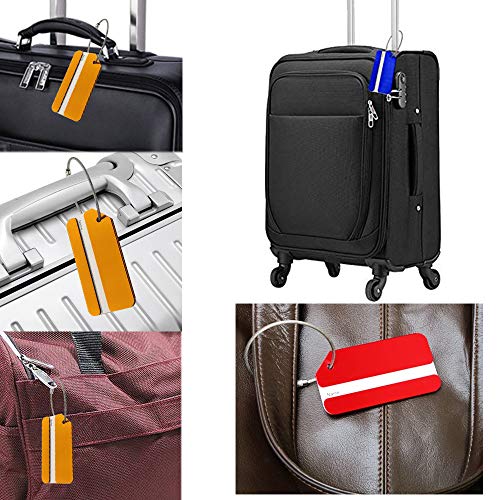 Aluminum Luggage Tags, Luggage Tag Travel Tags For Luggage Id Bag Baggage Suitcase Tag (Red 5Pcs) #TOP4