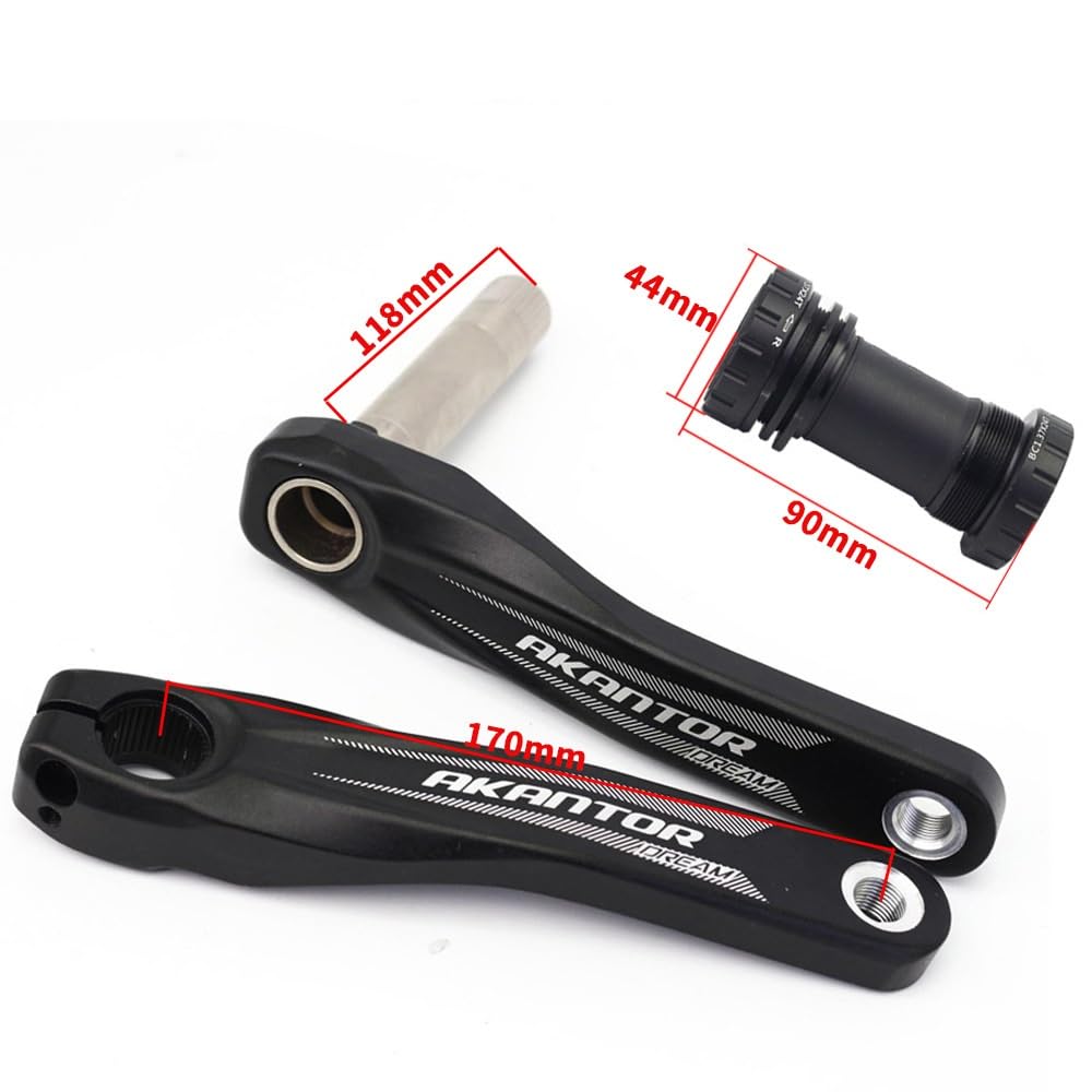 Juego De Bielas Aluminio Brazo De Manivela MTB 170mm Offset 3mm 6mm Plato 32T 34T 36T 38T Bielas Huecos Integrados con Soporte Inferior