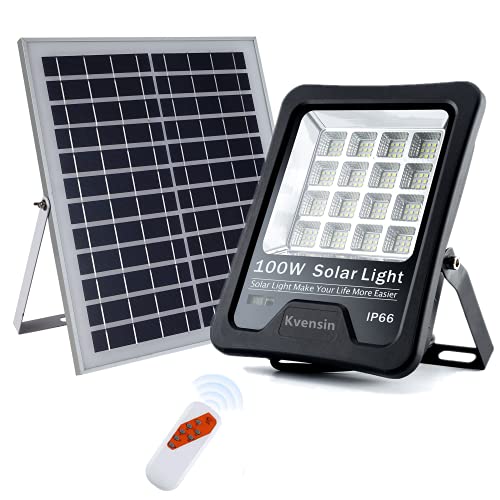 New Deal Solar Light 100W LED Flood Light Outdoor IP66 Waterproof 144LEDs Super Bright Security Lights with Remote Control 6500K 200LM/W Solar Chargeable Light for Yard, Garden, Playground, Front Door, Pathway New Deal Solar Light 100W LED Flood Light Outdoor IP66 Waterproof 144LEDs Super Bright Security Lights with Remote Control 6500K 200LM/W Solar Chargeable Light for Yard, Garden, Playground, Front Door, Pathway